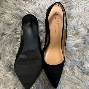 Black sling back heels